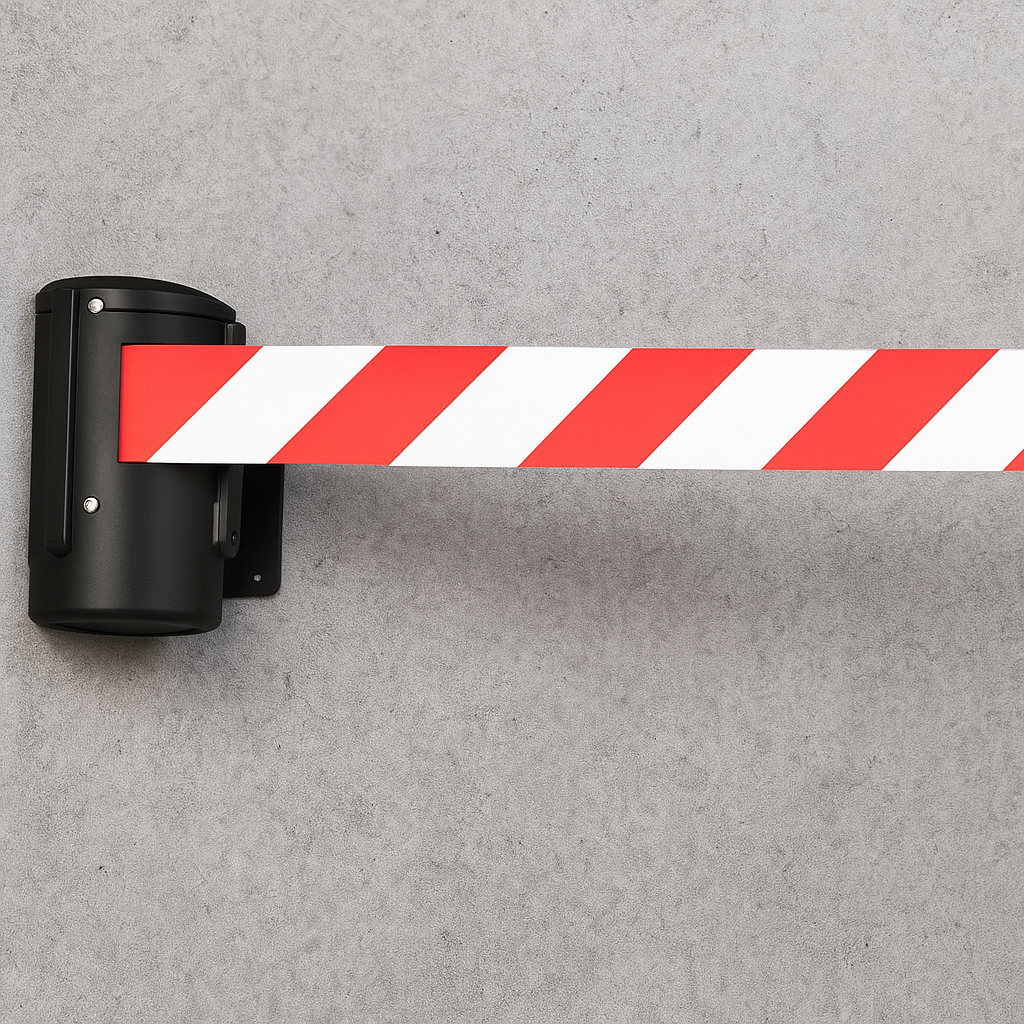 Wall-Mounted Retractable Belt Barrier – 5m Safety Queue Management System