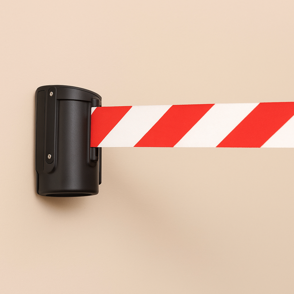 Wall-Mounted Retractable Belt Barrier – 5m Safety Queue Management System