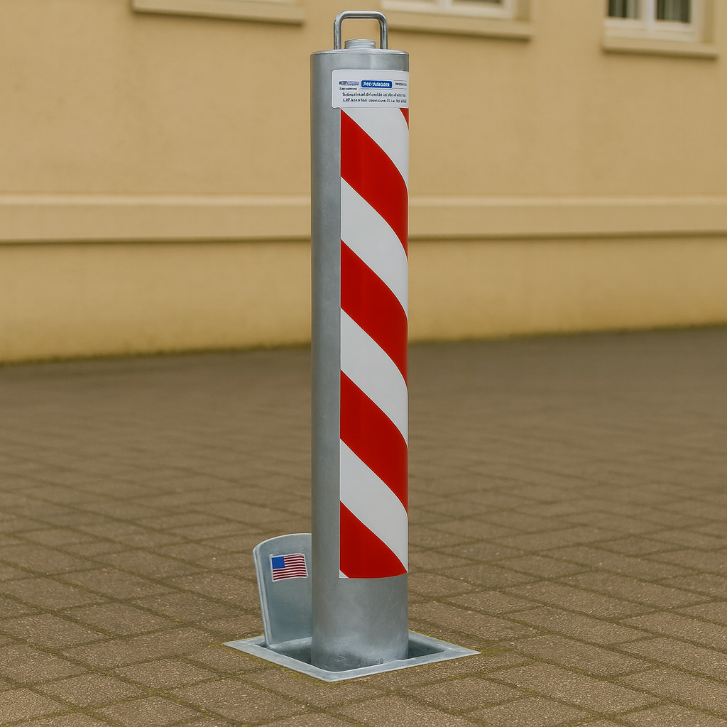 900mm Retractable Security Bollard with Integral Lock – Heavy-Duty Driveway & Commercial Protection Post