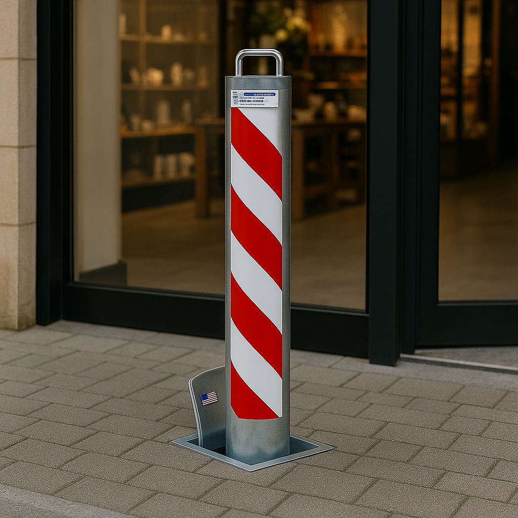 900mm Retractable Security Bollard with Integral Lock – Heavy-Duty Driveway & Commercial Protection Post