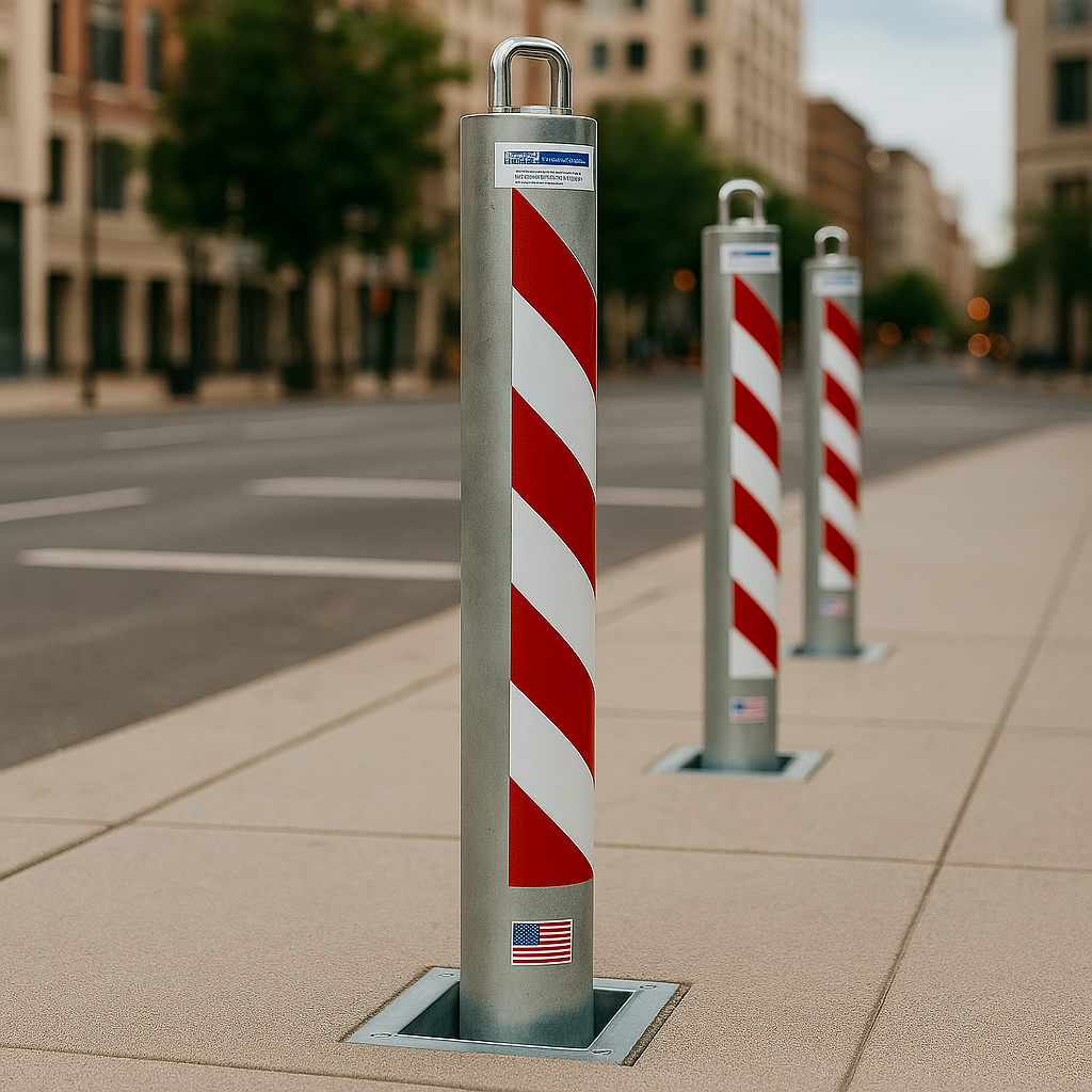 900mm Retractable Security Bollard with Integral Lock – Heavy-Duty Driveway & Commercial Protection Post