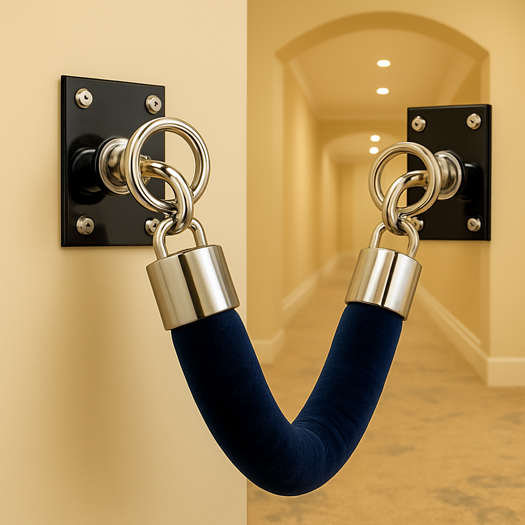 Polished Chrome Wall Plate for Rope Barriers – Stylish & Secure Mounting Solution