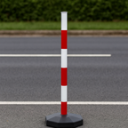 Heavy-Duty Red & White Safety Guide Post – 900 mm with Cap & Reinforced Strut Base