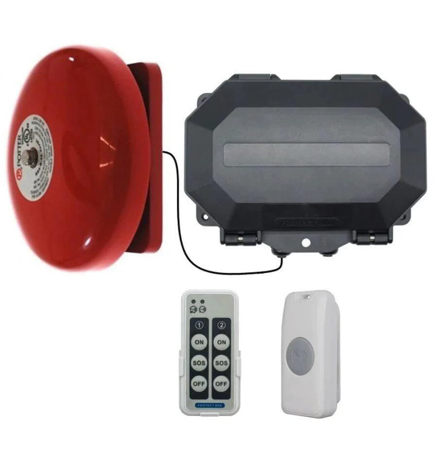 Protect-800 Wireless Commercial Bell Kit – Loud Bell with Fully Adjustable Duration