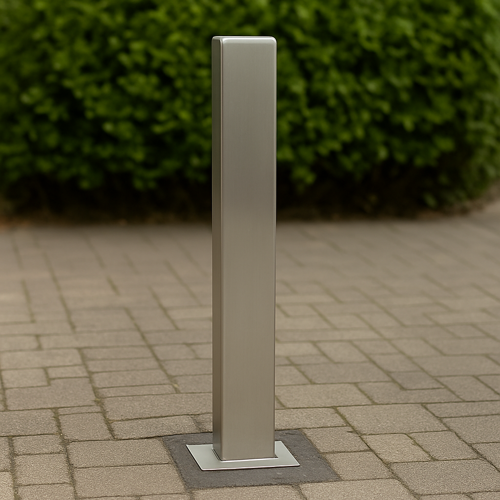 Heavy-Duty Stainless Steel Removable Security Parking Post – Lockable Bollard with Ground Spigot