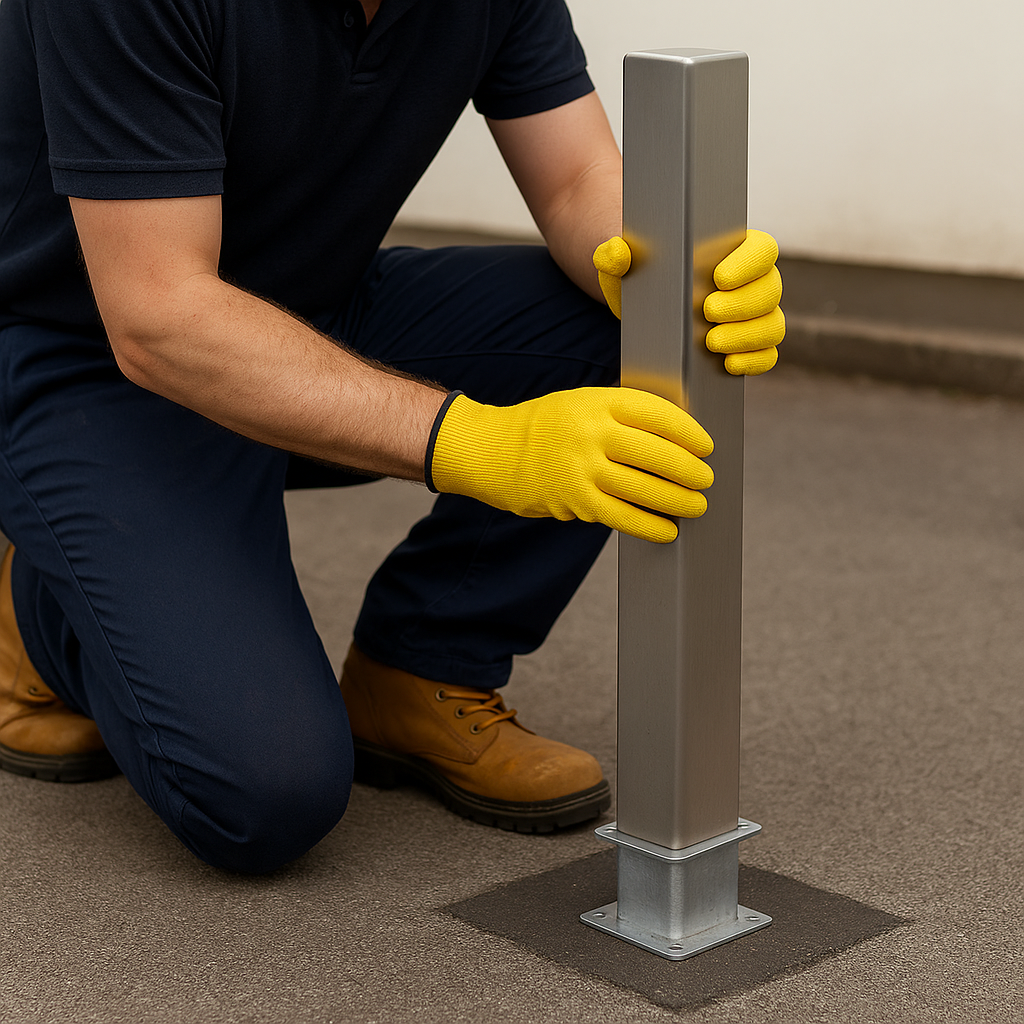 Heavy-Duty Stainless Steel Removable Security Parking Post – Lockable Bollard with Ground Spigot