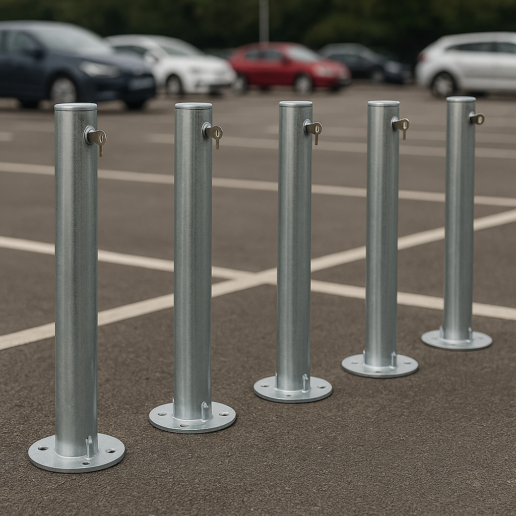 750mm Lockable Hinged Parking Post – Heavy-Duty Fold-Down Bollard with Key Lock