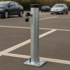 750mm Lockable Hinged Parking Post – Heavy-Duty Fold-Down Bollard with Key Lock
