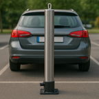 Large Stainless Steel Fold-Down Security Post with Top Eyelet