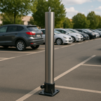 Large Stainless Steel Fold-Down Security Post with Top Eyelet