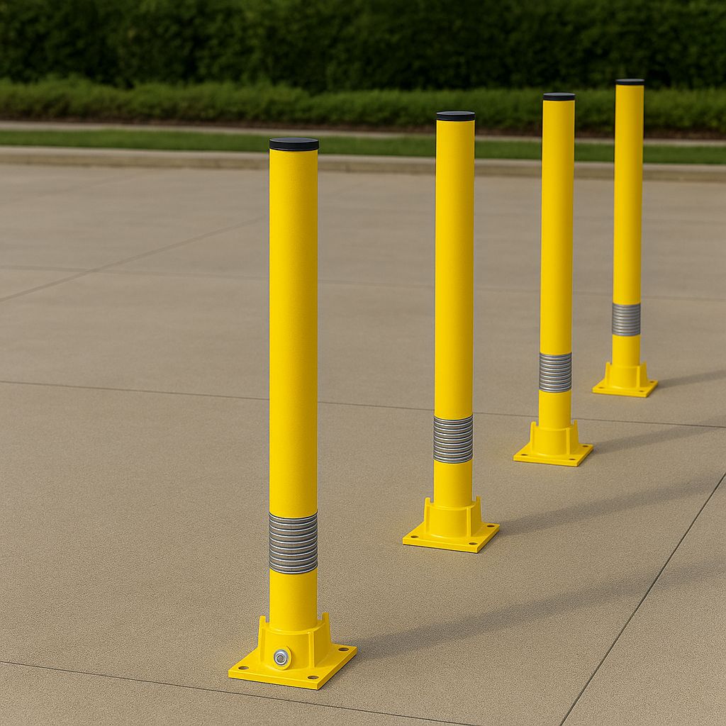 Bendy Flexible Fold-Down Parking Post – Yellow
