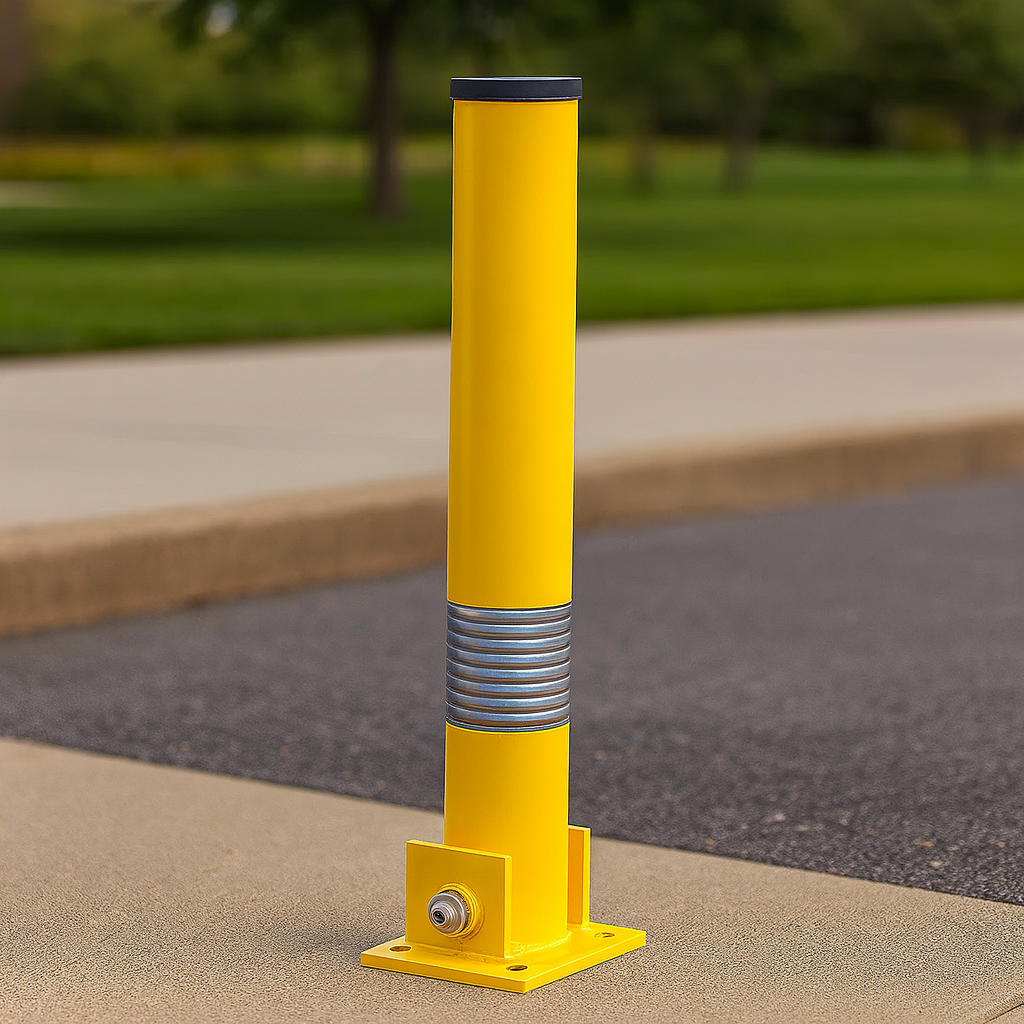 Bendy Flexible Fold-Down Parking Post – Yellow
