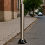 Large Stainless Steel Fold-Down Security Post with Top Eyelet