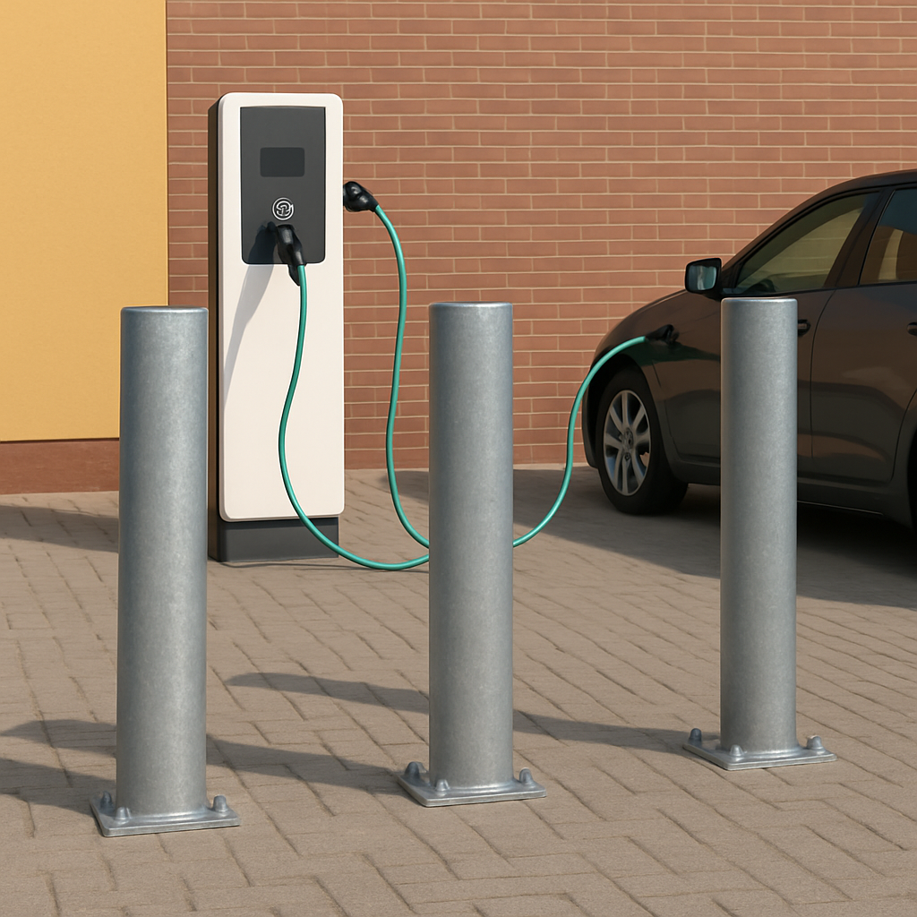 Heavy-Duty Galvanised Steel Bollard – 750mm Above Ground | Fixed Security Post for Vehicle Protection