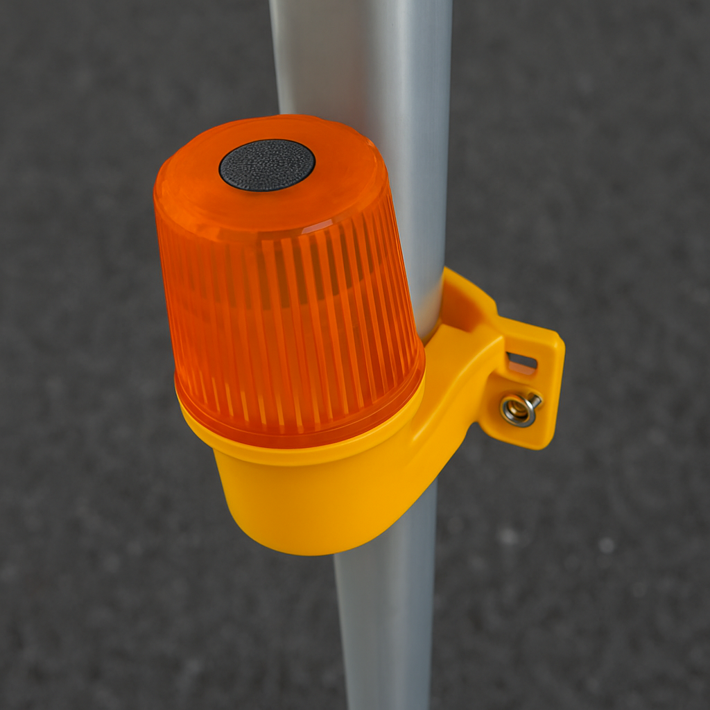 High-Visibility Red LED Traffic Warning Light – Photocell Sensor & Flashing Mode | Cone Mountable
