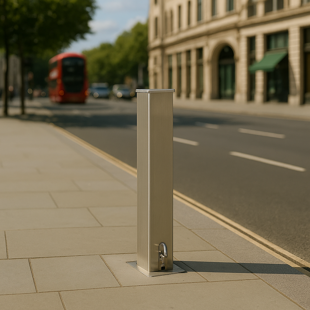 80mm Telescopic Driveway Security Post – Lockable & Retractable