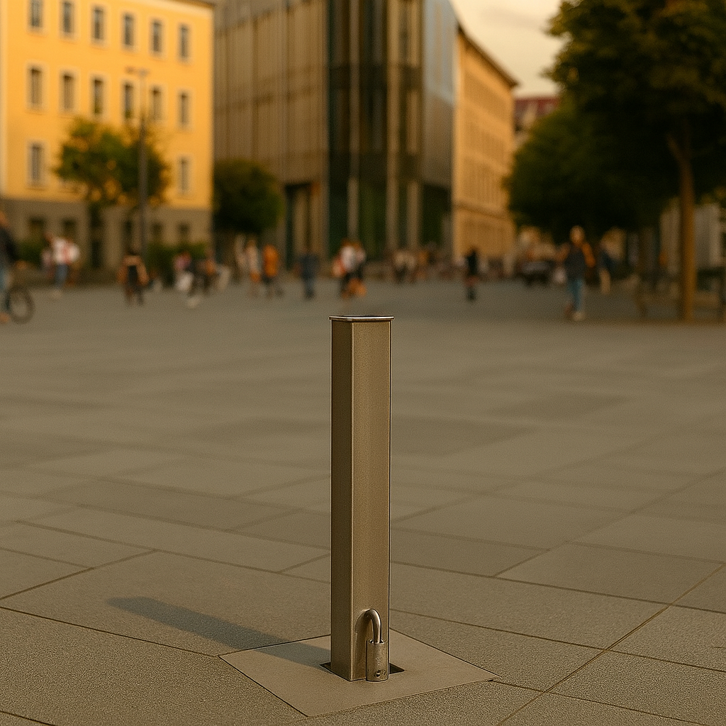 80mm Telescopic Driveway Security Post – Lockable & Retractable