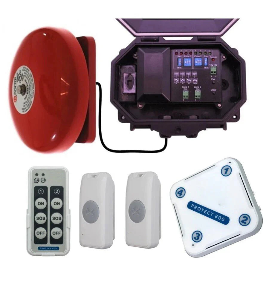 Twin Doorbell Wireless Commercial Bell Kit with Adjustable Loud Bell & Extra Chime Receiver