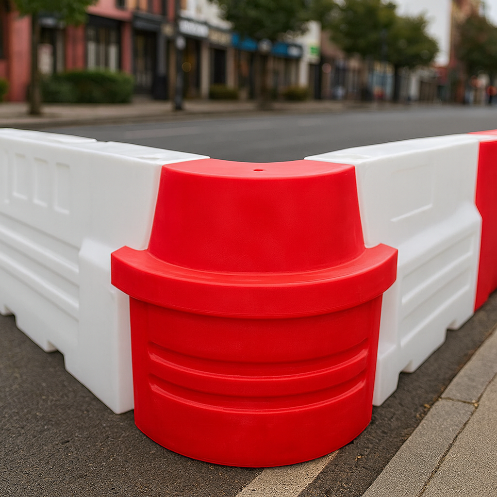 Red EVO Water-Filled Angle Corner Barrier