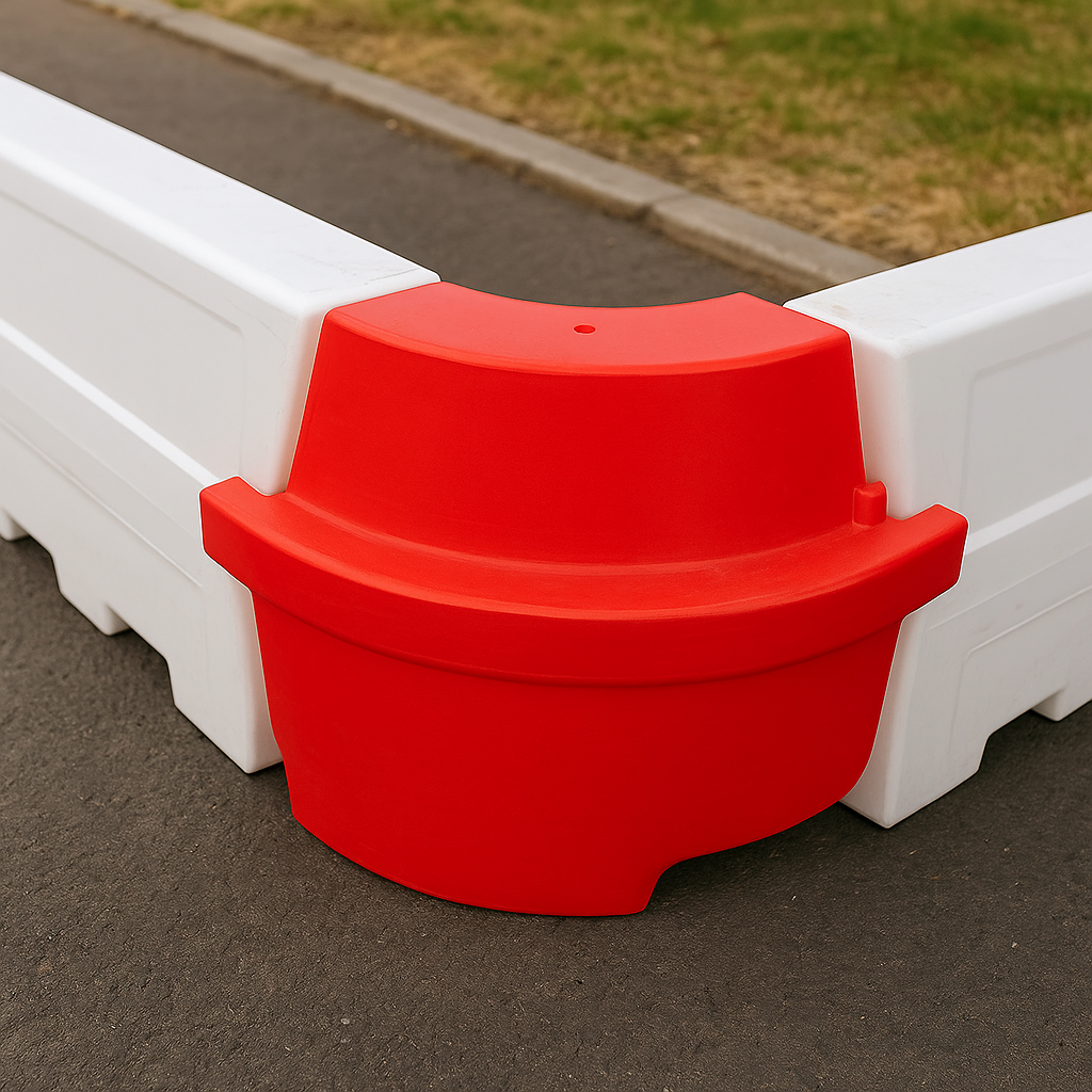 Red EVO Water-Filled Angle Corner Barrier