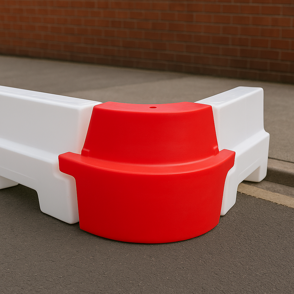 Red EVO Water-Filled Angle Corner Barrier