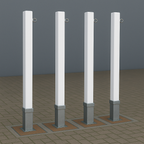 Heavy-Duty White Removable Parking Bollard with Chain Eyelet – Anti-Theft Driveway Security Post