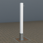 Heavy-Duty White Removable Parking Bollard with Chain Eyelet – Anti-Theft Driveway Security Post