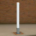 Heavy-Duty White Removable Parking Bollard with Chain Eyelet – Anti-Theft Driveway Security Post