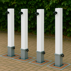 Heavy-Duty White Removable Parking Post with Right-Side Chain Eyelet – Anti-Theft Security Bollard for Driveways & Car Parks