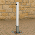 Heavy-Duty White Removable Parking Post with Right-Side Chain Eyelet – Anti-Theft Security Bollard for Driveways & Car Parks