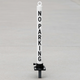 White Fold Down Parking Post with Ground Spigot & No Parking Logo