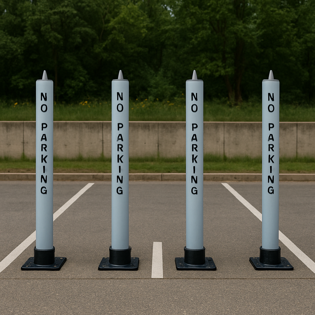 Large White Fold Down Steel Security Post