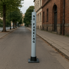 Large White Fold Down Steel Security Post