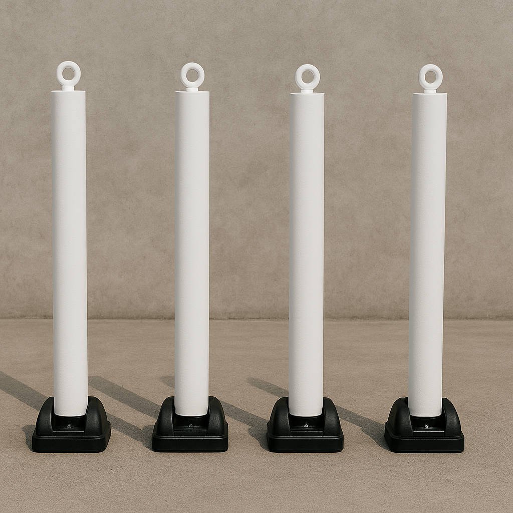 76mm Fold Down Parking Post with Integral Lock & Chain Eyelet