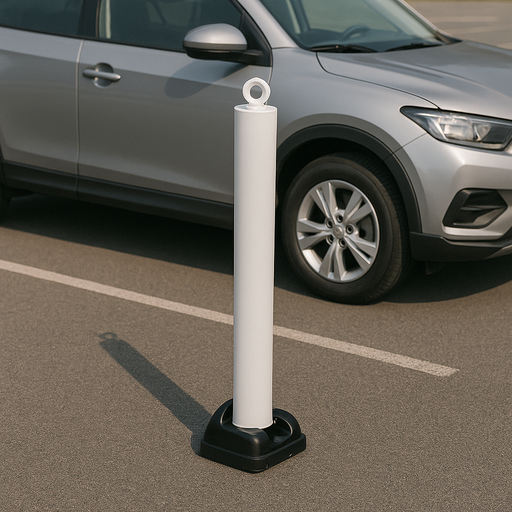 76mm Fold Down Parking Post with Integral Lock & Chain Eyelet