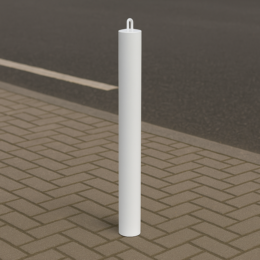 Heavy-Duty 900mm Steel Bolt-Down Bollard with Chain Eyelet – Anti-Ram, Weather-Resistant, Ideal for Car Parks & Property Protection