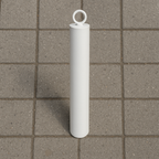 Premium 76mm White Steel Bollard – Fixed Spigot Mount with Top Eyelet | Heavy-Duty Parking & Access Barrier