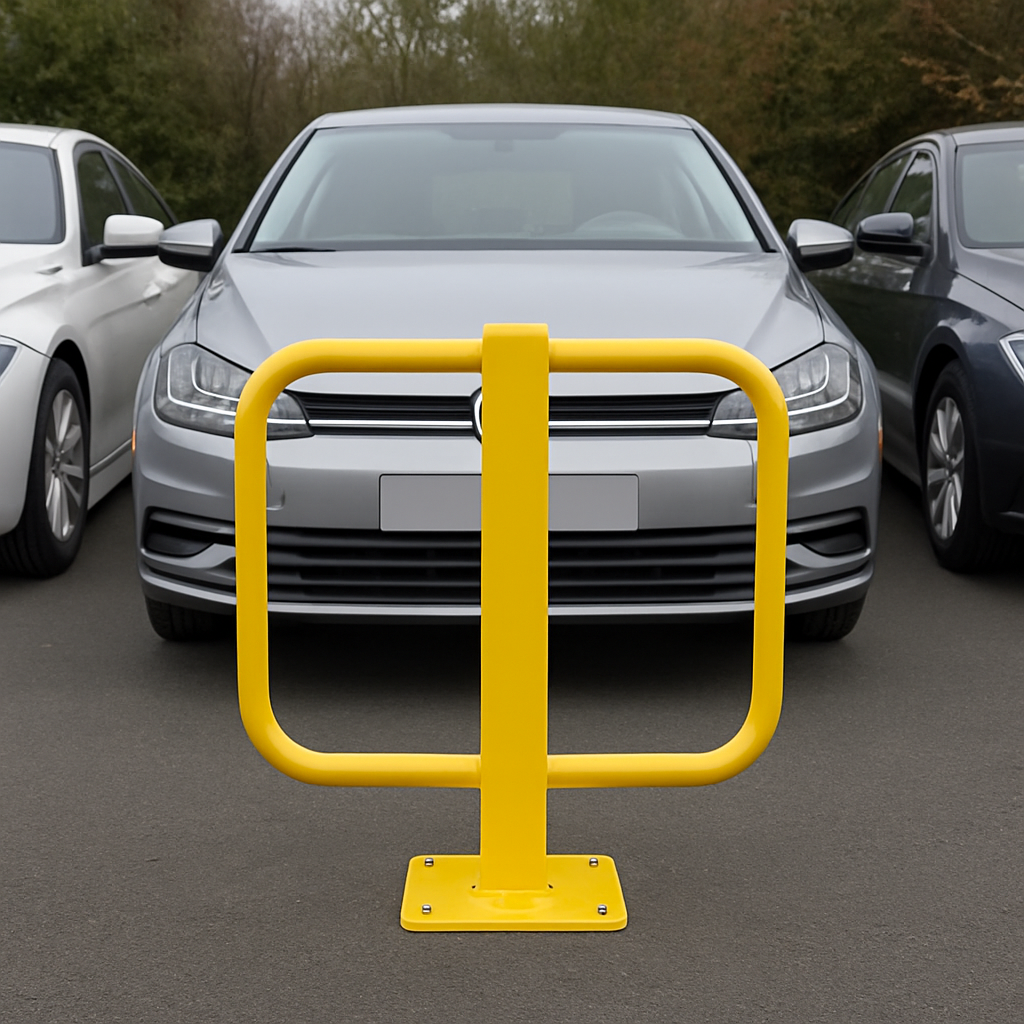 Yellow Winged Parking Post with Padlock
