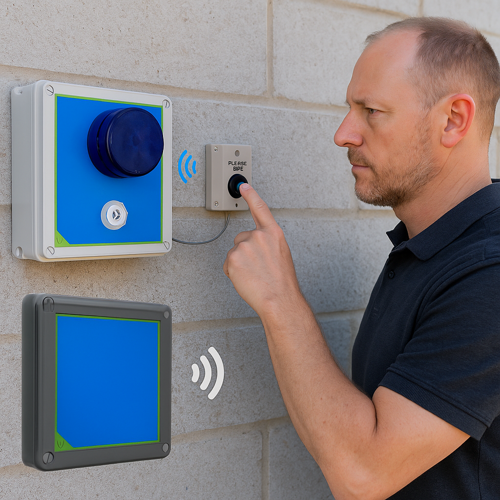 Long Range (800m) Wireless 'V' Range Siren & Flashing Strobe System