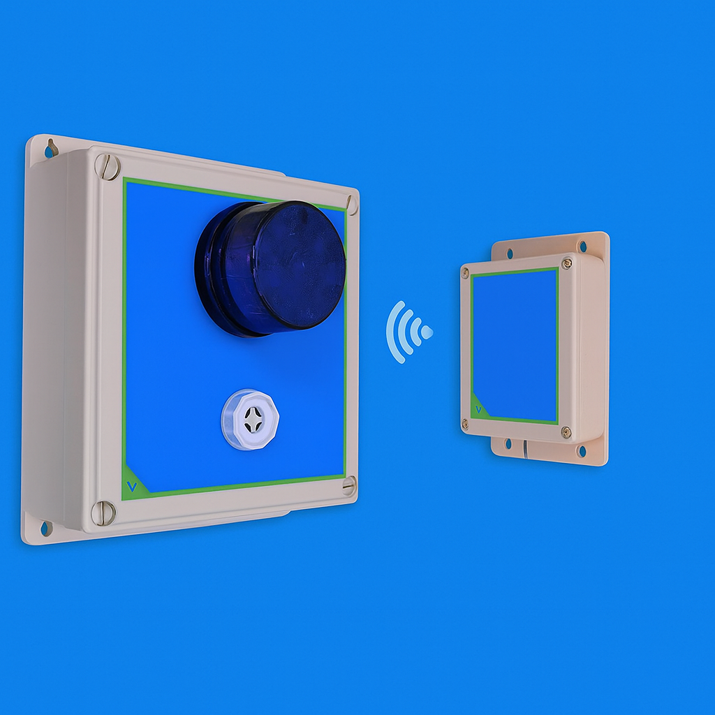 Long Range (800m) Wireless 'V' Range Siren & Flashing Strobe System
