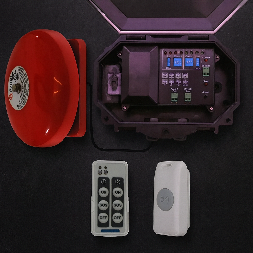 Wireless Commercial Bell Kit with Adjustable Loud Bell & Additional Chime Receiver