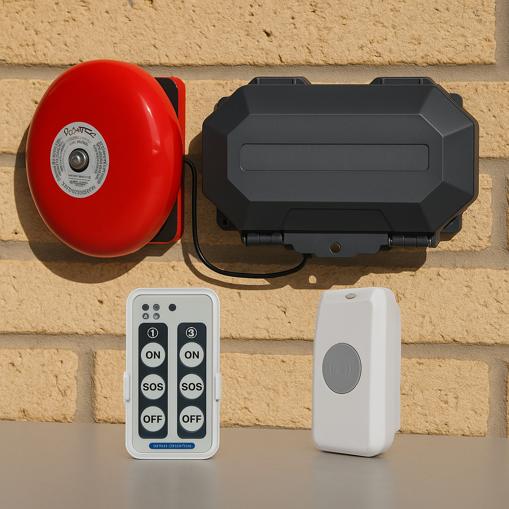 Twin Doorbell Wireless Commercial Bell Kit with Adjustable Loud Bell & Extra Chime Receiver