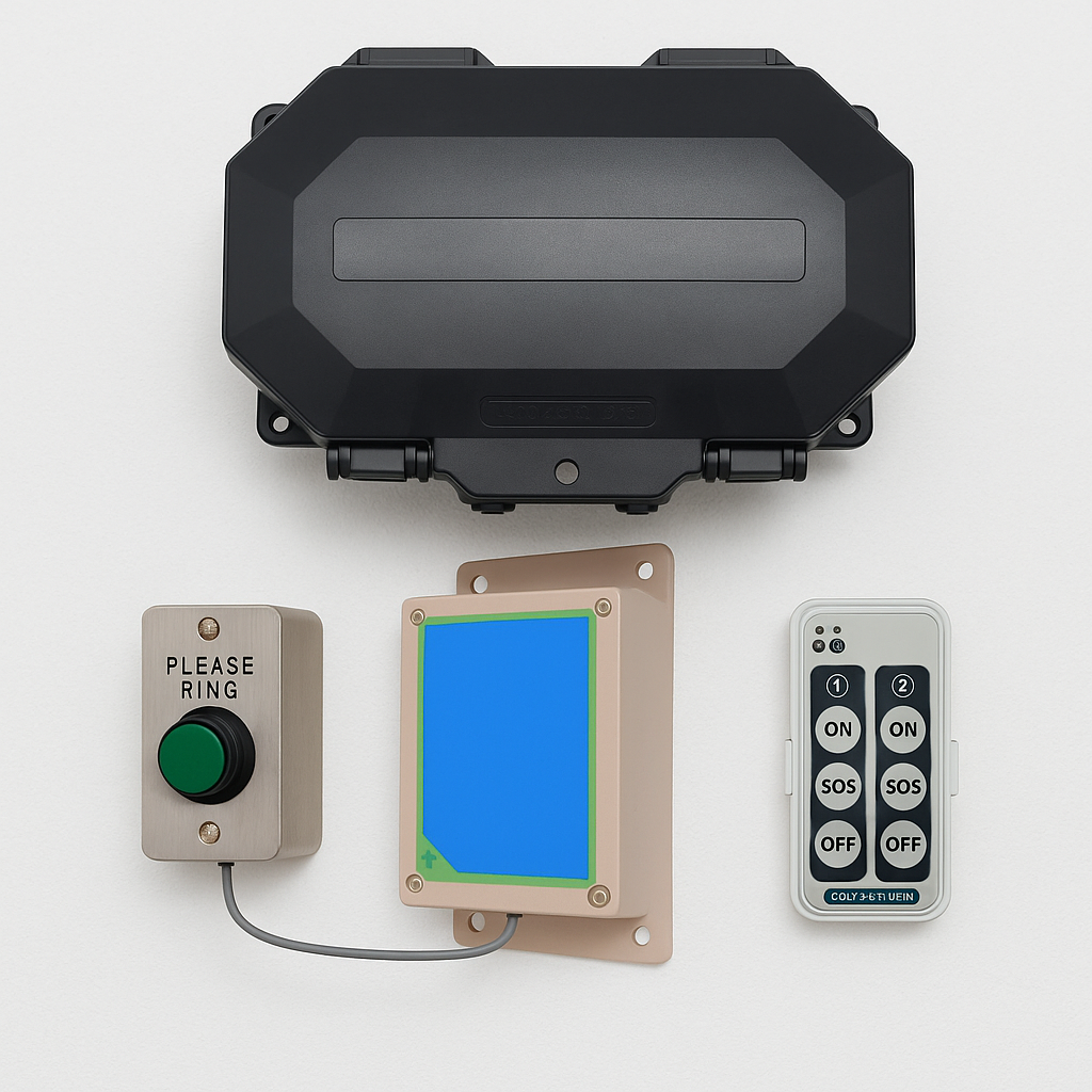 Wireless Commercial Siren Kit – Heavy Duty Push Button & Loud 6-Tone Siren with Adjustable Duration
