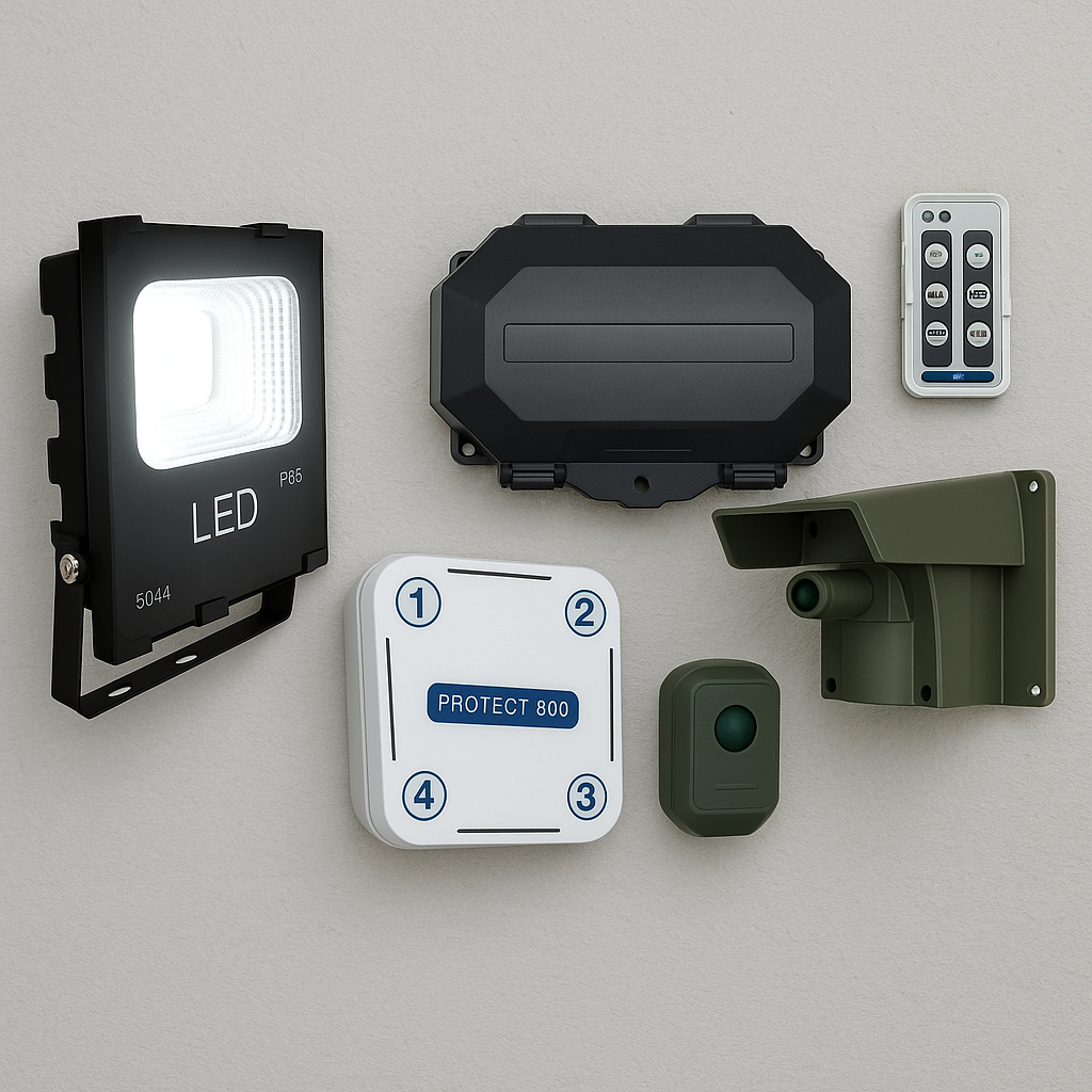 Floodlight Long Range Driveway PIR Alarm with Outdoor & Indoor Receiver