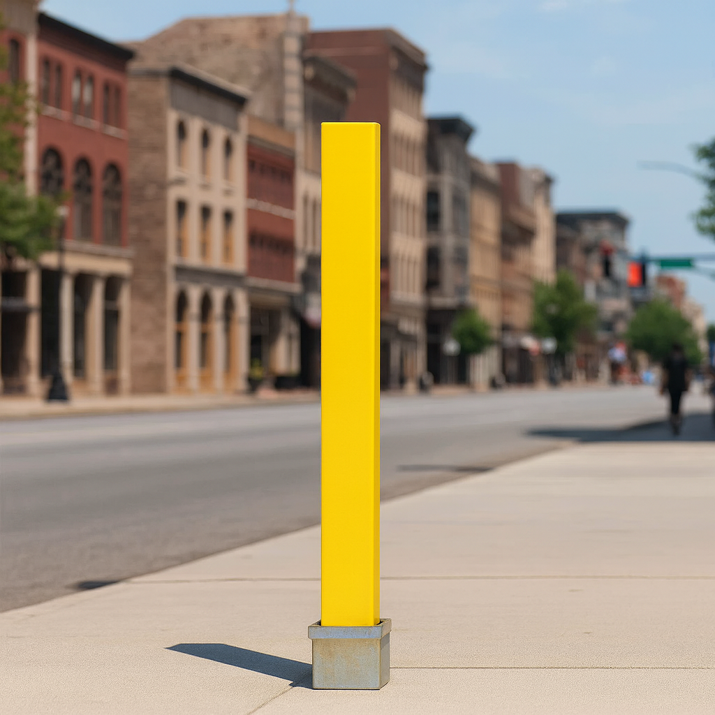 Heavy-Duty Removable Yellow Parking Security Post – Anti-Theft Driveway & Access Protection Bollard with Padlock