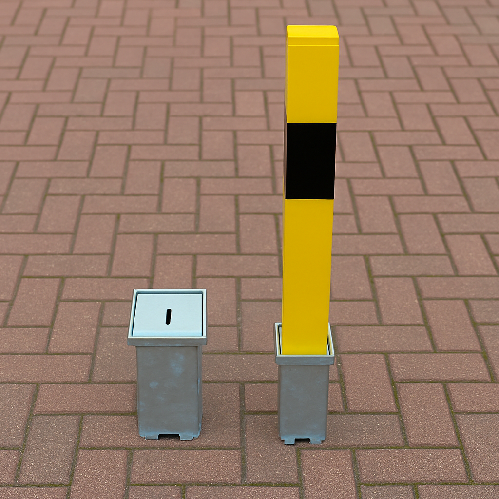 Removable Security Post – Integral Lock with 2 Ground Bases & Locking Tool