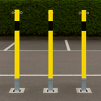 2 x Heavy-Duty Removable Security Bollards/Posts with Chain