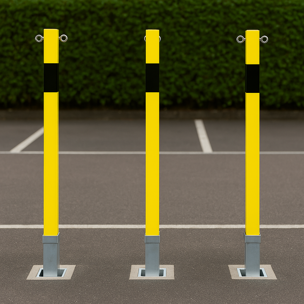 2 x Heavy-Duty Removable Security Bollards/Posts with Chain