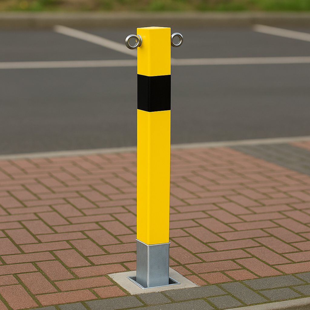 2 x Heavy-Duty Removable Security Bollards/Posts with Chain