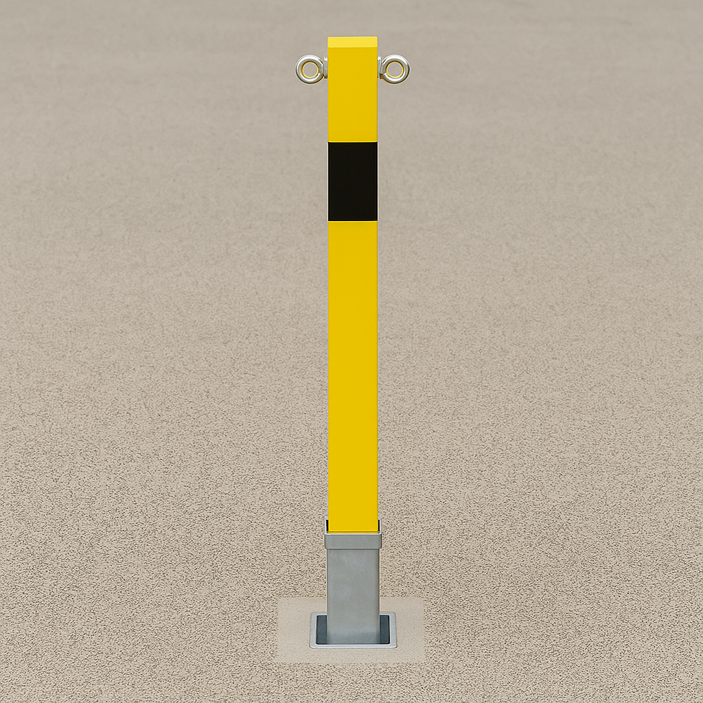 2 x Heavy-Duty Removable Security Bollards/Posts with Chain